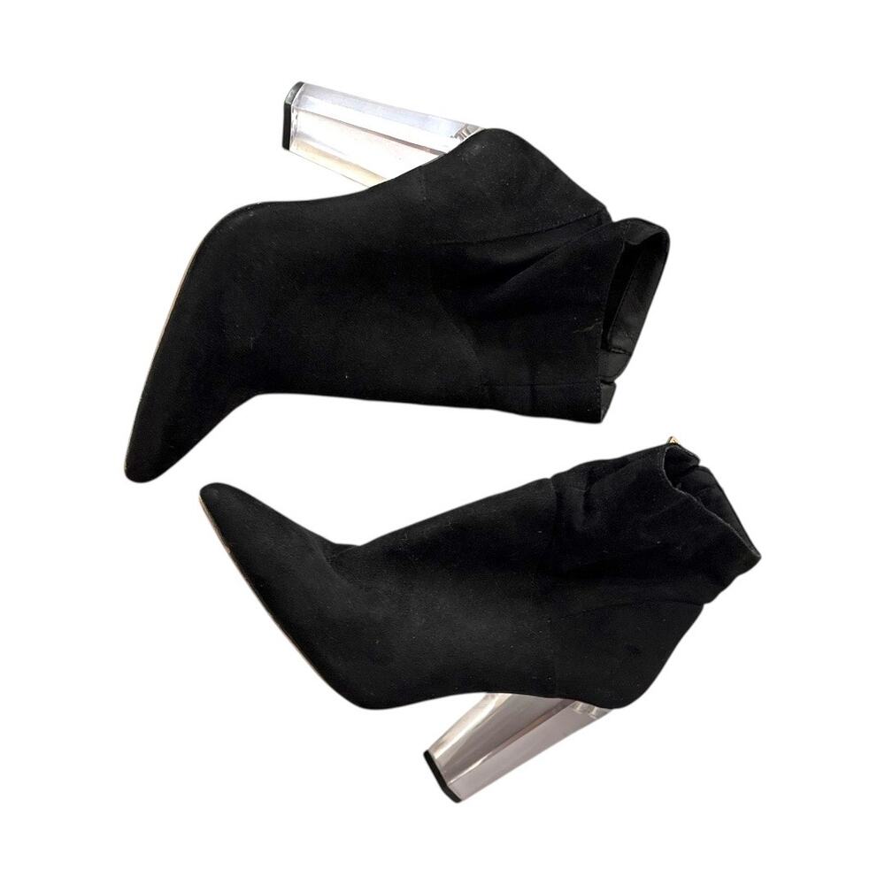 Jessica Simpson Ankle Boots - Size 9 - Black with Clear Block Heels - EUC